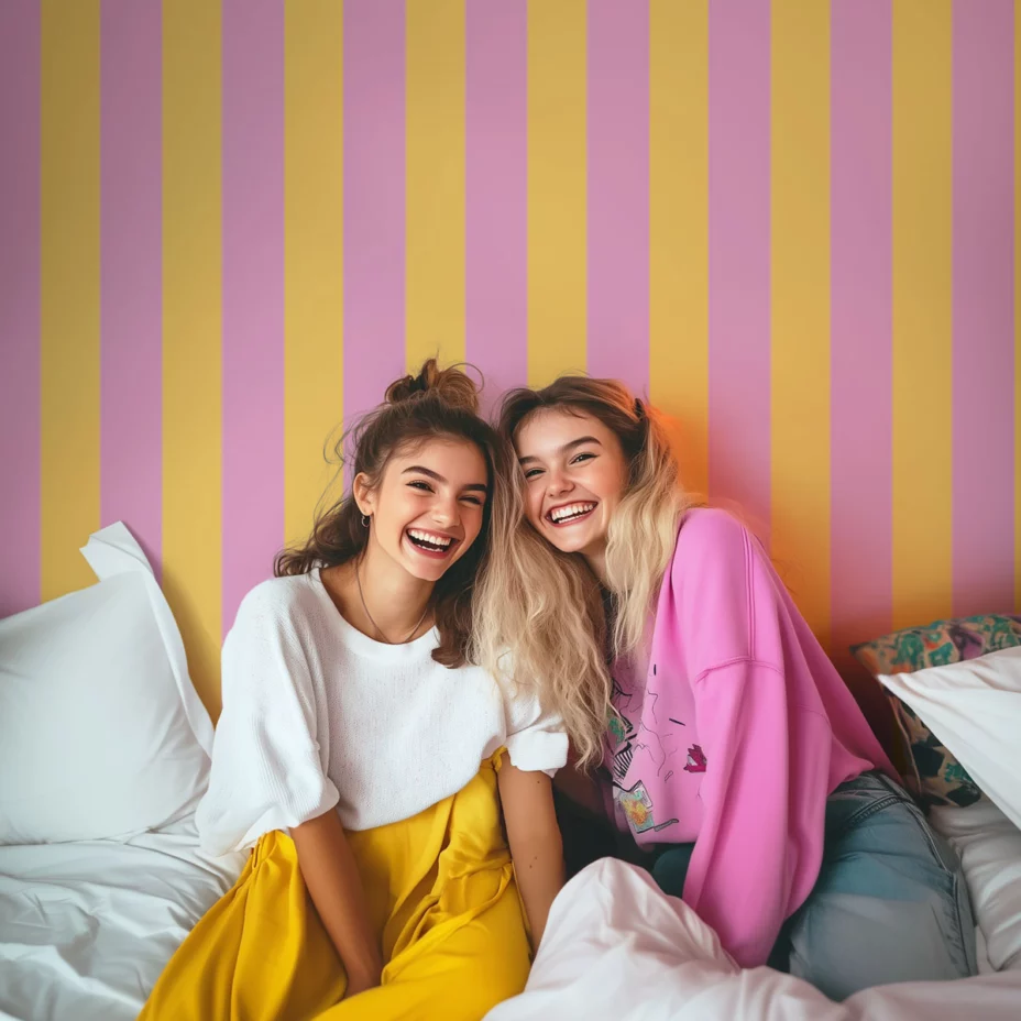 Papier Peint Rayé Muriva Sassy B – Brillant, Lavable, Multicolore – Rouleau De 10 Mètres