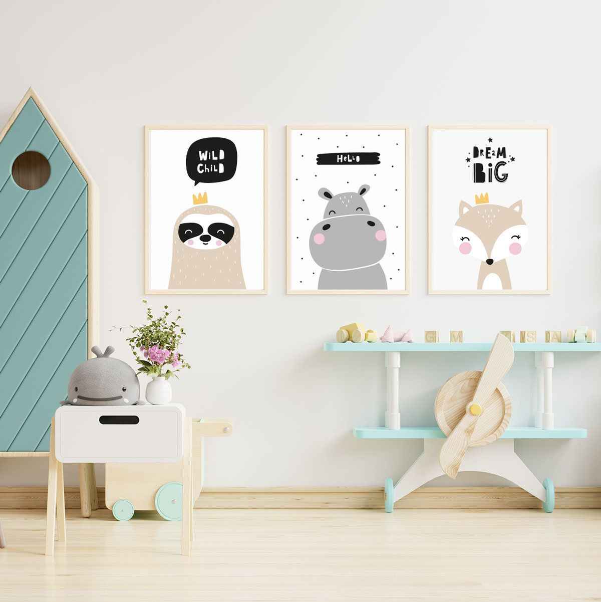 Affiche pour chambre de bébé réveur aquarelle decoration enfant