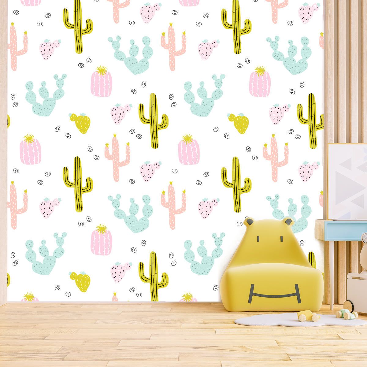 Papier peint Cactus coloré - Baby Wall