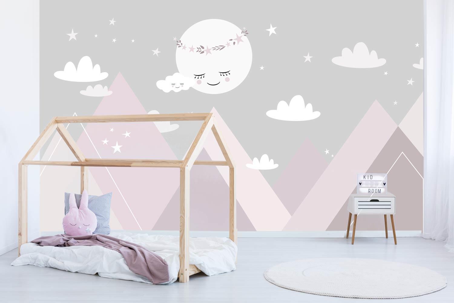 Papier peint panoramique chambre fille - Baby Wall