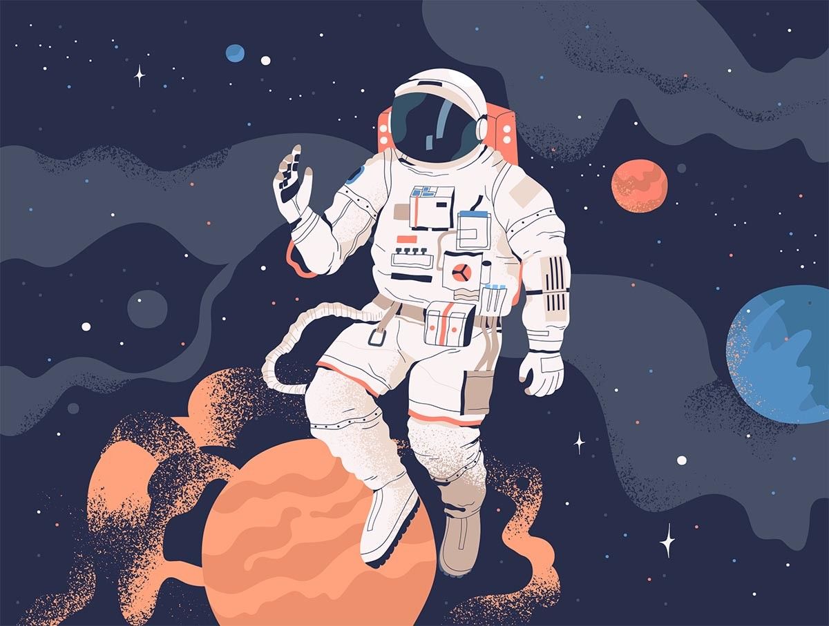 motif papier peint astronaute
