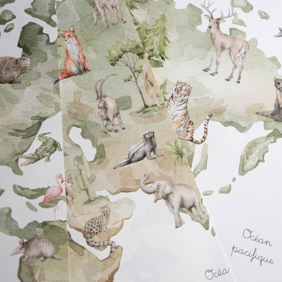 papier-peint-carte-du-monde-animaux