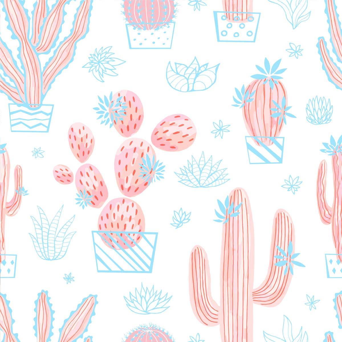 papier-peint-cactus-rose