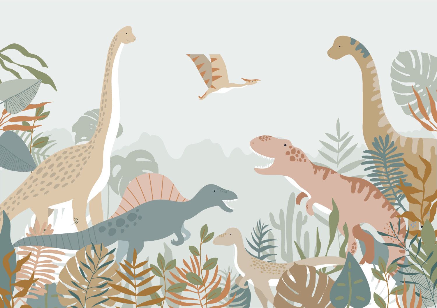 Papier Peint Dinosaures pour Chambre Enfant - Babywall