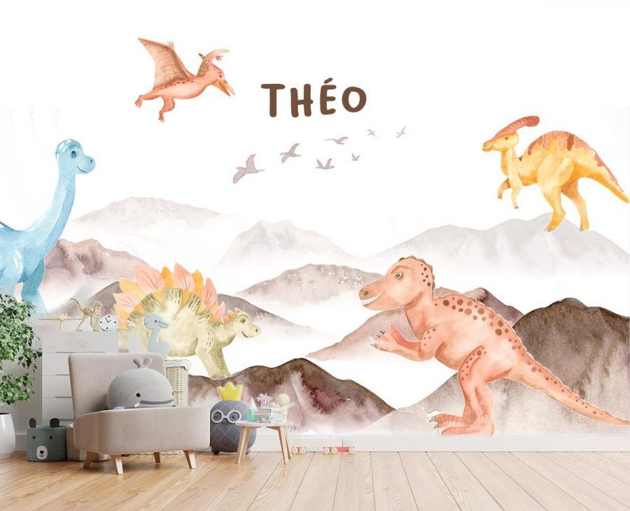 papier-peint-dinosaure-personnalisé
