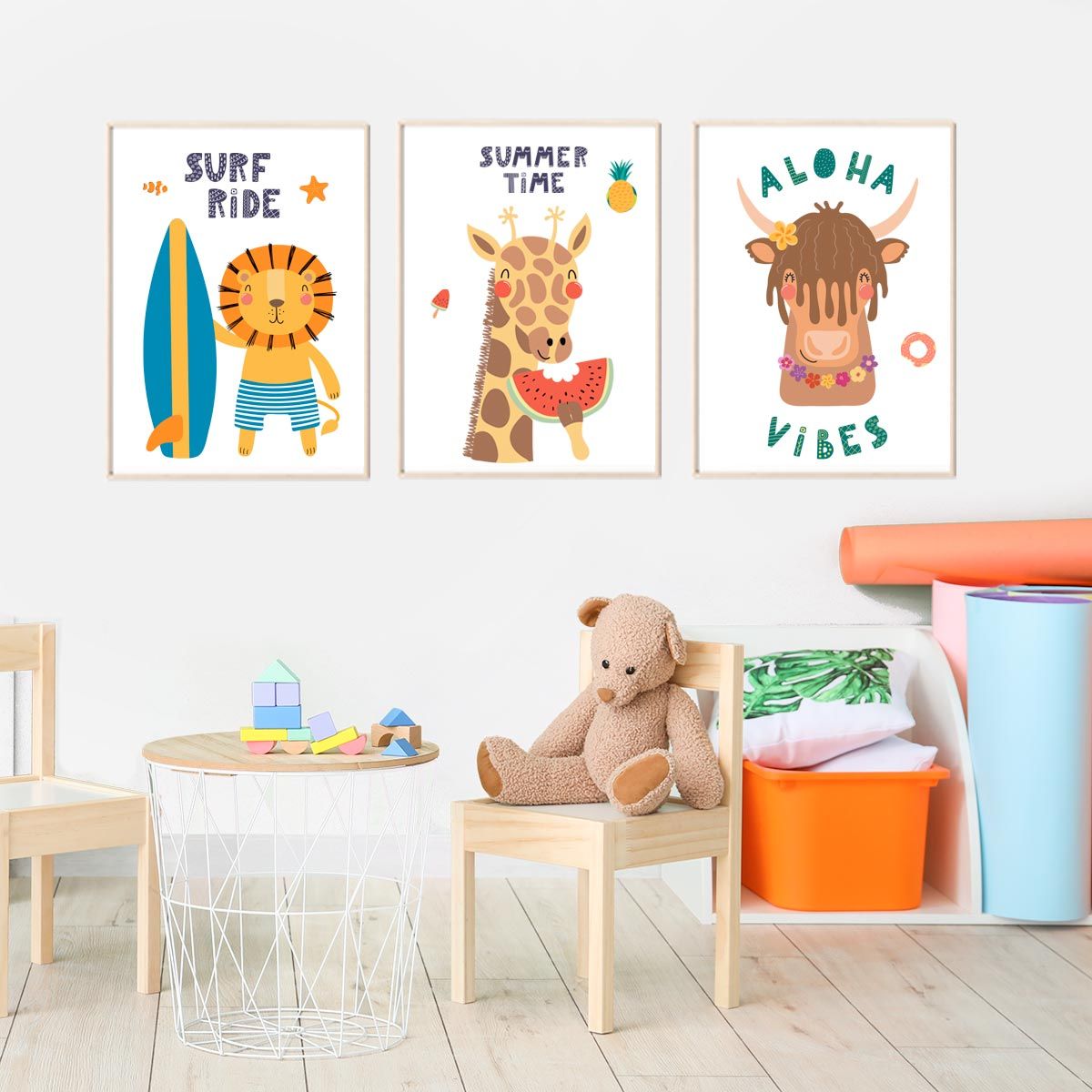 poppap - Lot de 3 affiches parfait pour chambre enfant, decoration