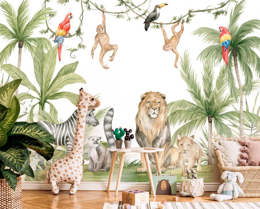 papier-peint-panoramique-animaux-de-la-jungle