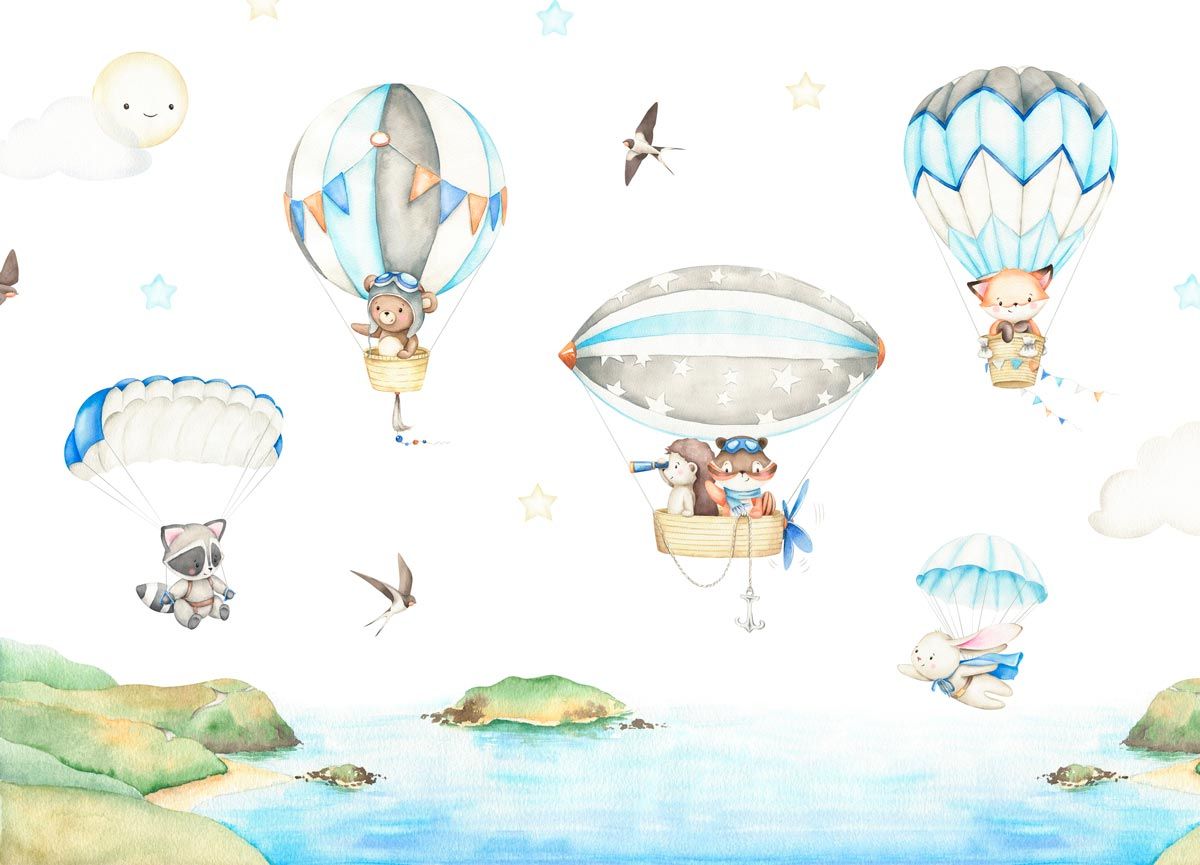 papier-peint-panoramique-montgolfiere-enfant