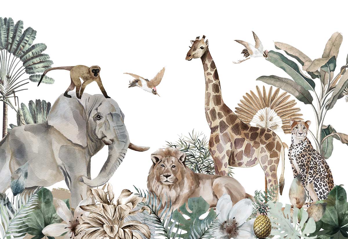 papier-peint-animaux-safari-bébé