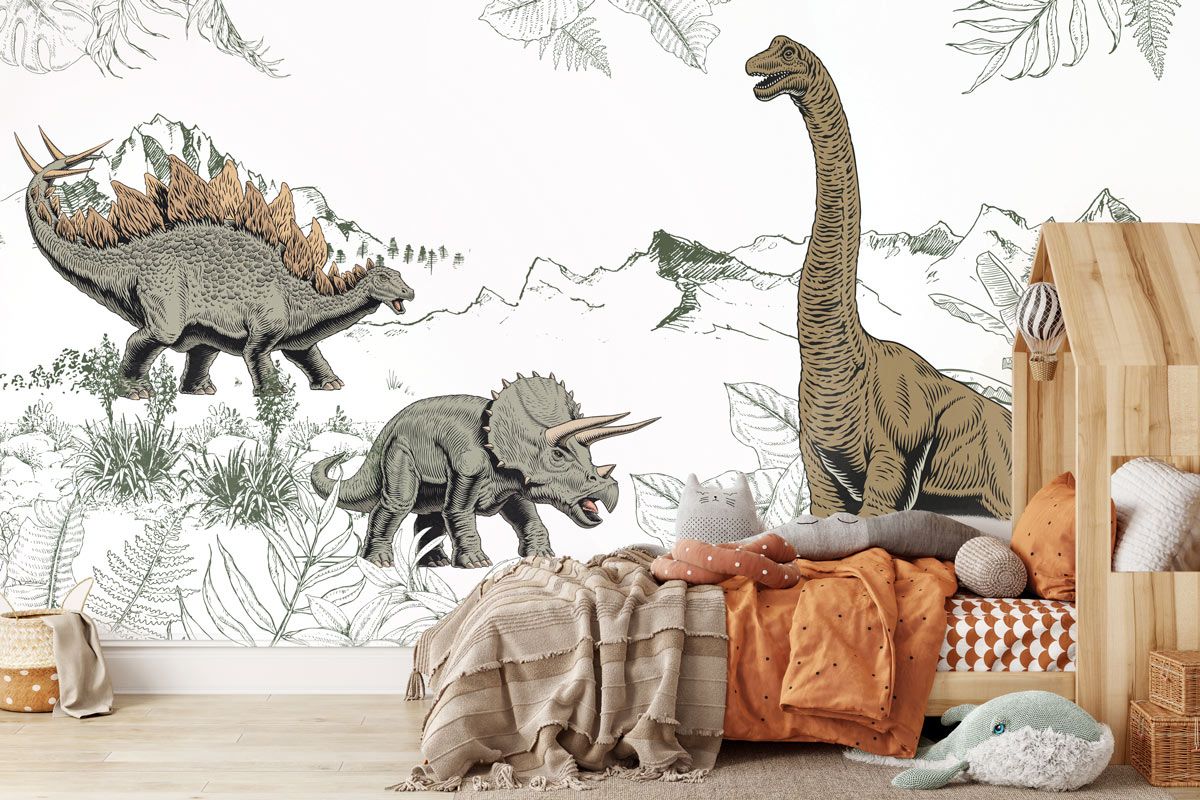 Papier Peint Dinosaures Panoramique Enfant - Babywall
