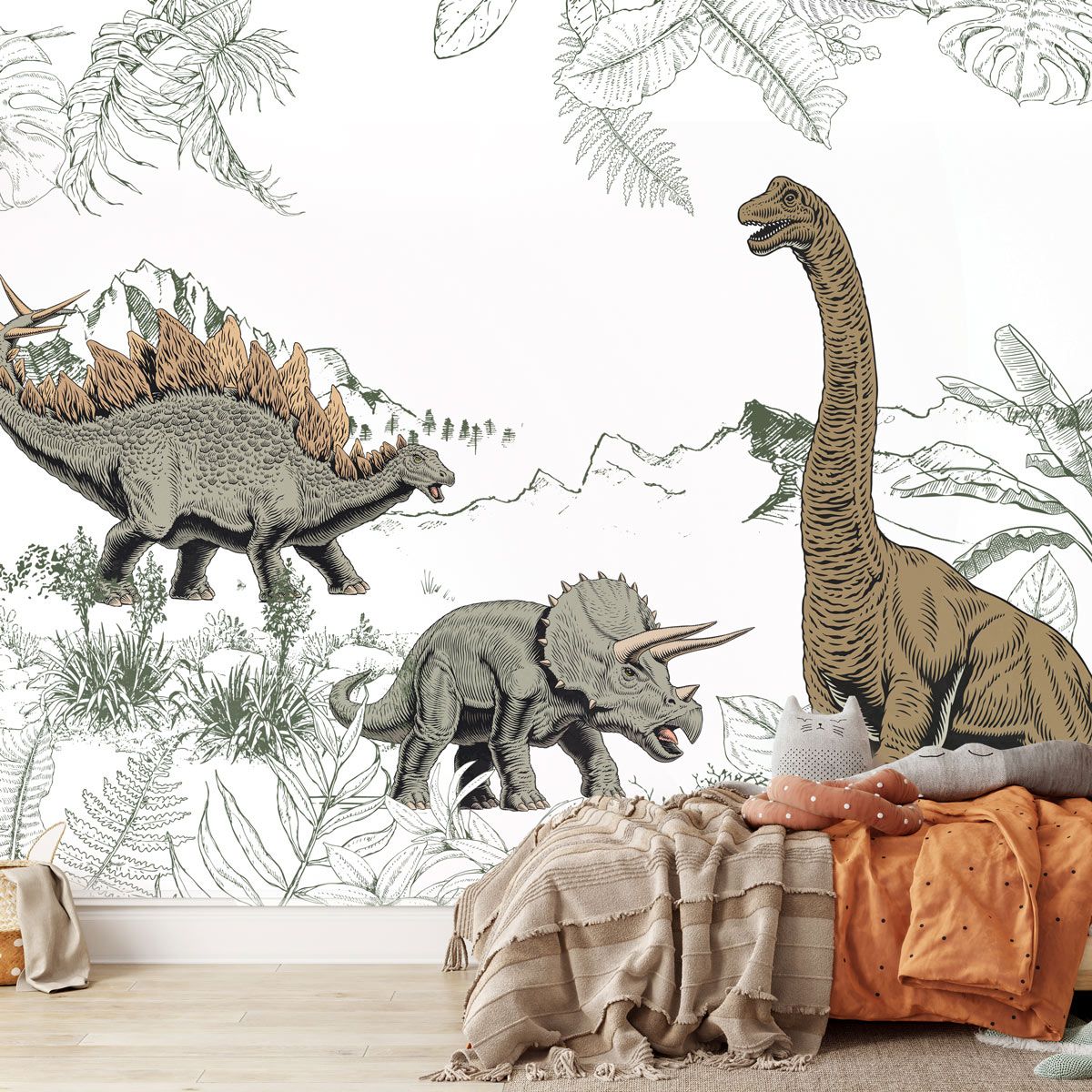 papier-peint-dinosaure-vert