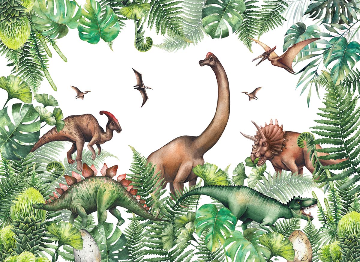 papier-peint panoramique dinosaures