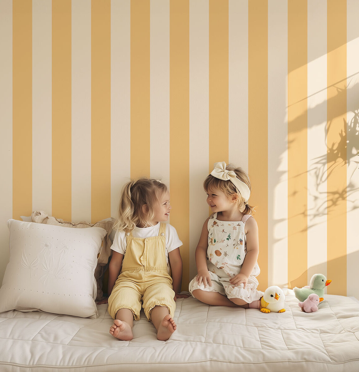 papier peint rayures jaune