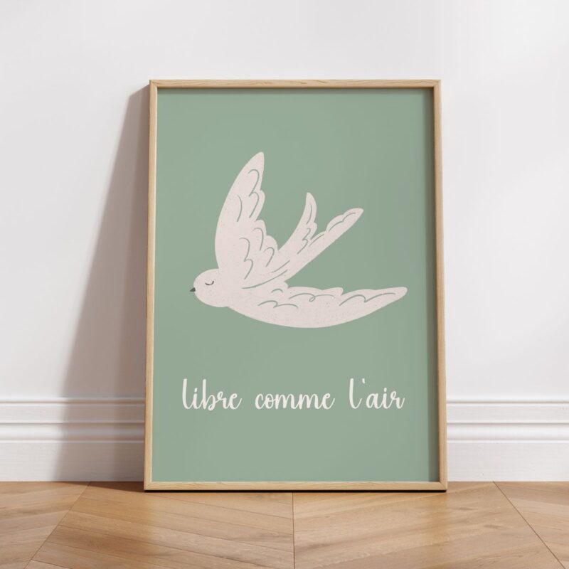 Affiche hirondelle enfant