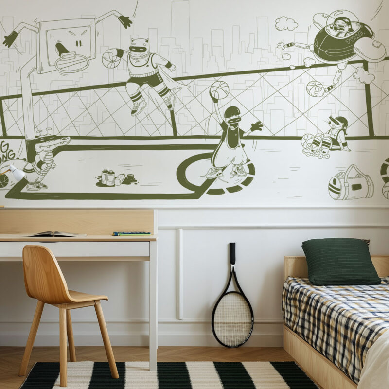 papier peint enfant vert