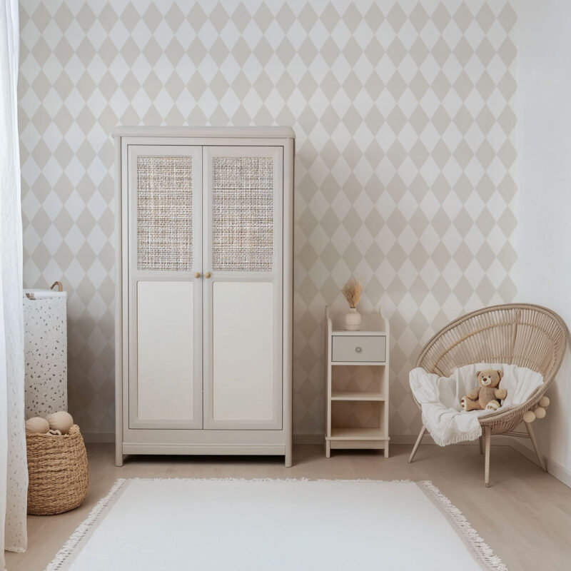 papier peint losange beige