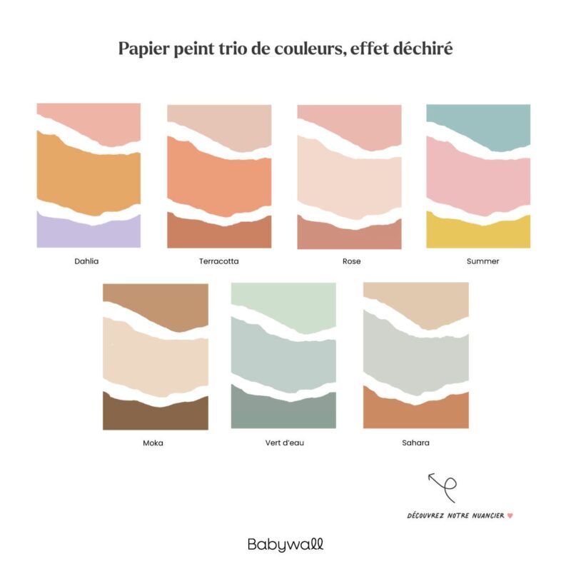 Papier peint trio de couleurs, effet déchiré – Image 7