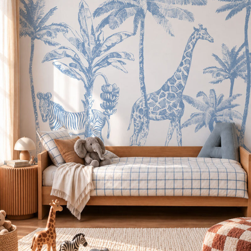 Papier-peint-jungle-bleu