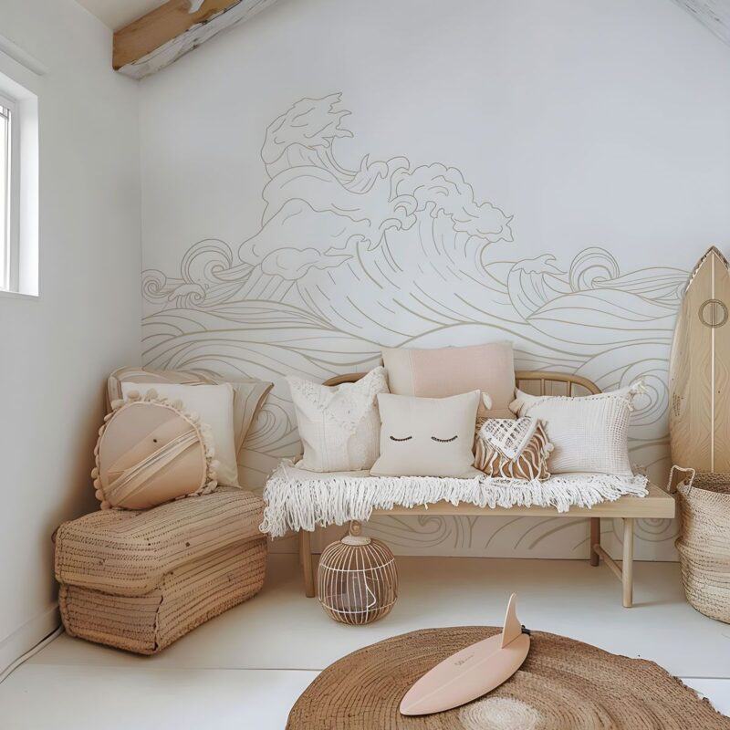 Papier peint ocean beige