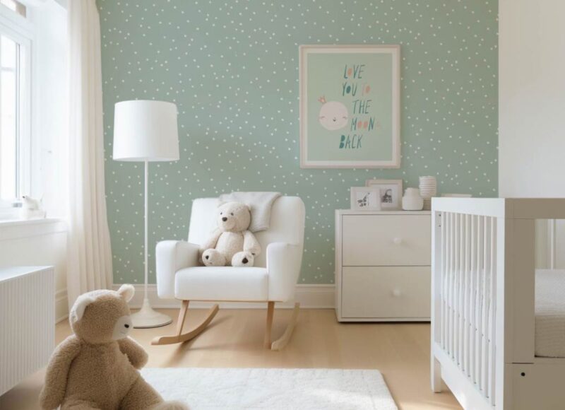 Papier-peint-petits-pois-vert