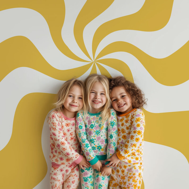 Papier peint pop jaune