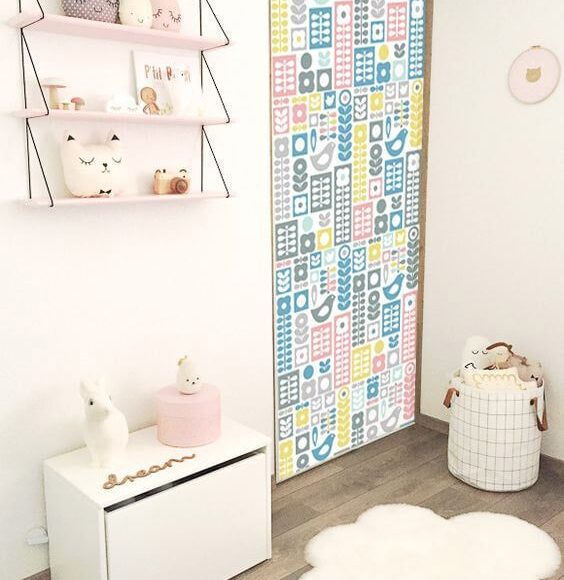 Inspiration porte avec papier peint