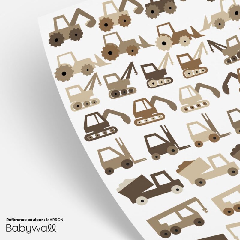 Planche-de-sticker-engin-de-chantier-pour-enfant---Marron