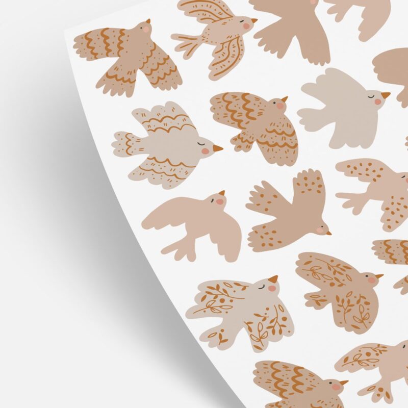 Planche-de-sticker-oiseau-pour-enfant---Pêche