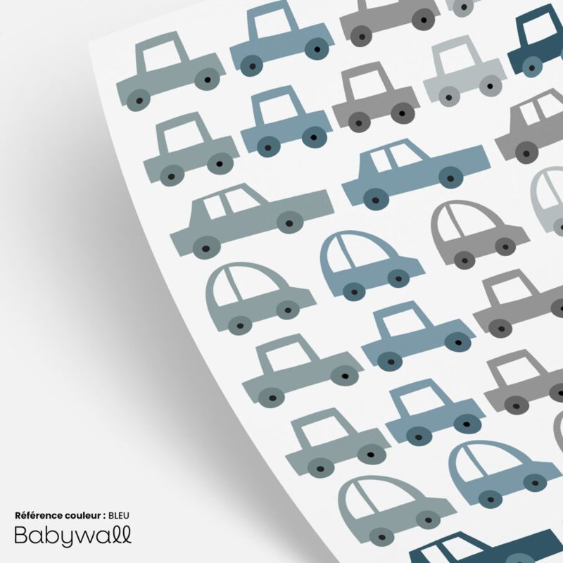 Planche-de-sticker-petite-voiture-bleu