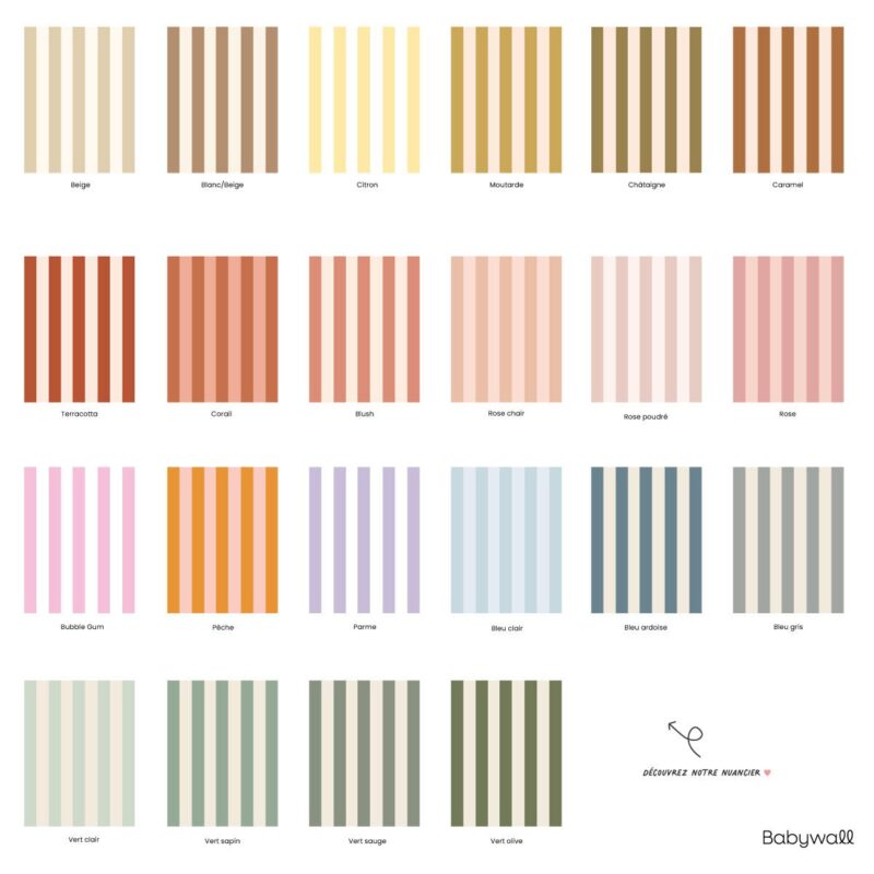 papier peint rayures nuancier