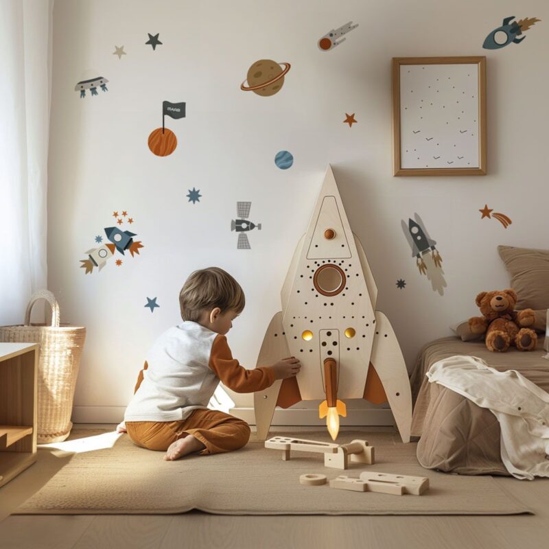 Sticker fusée enfant