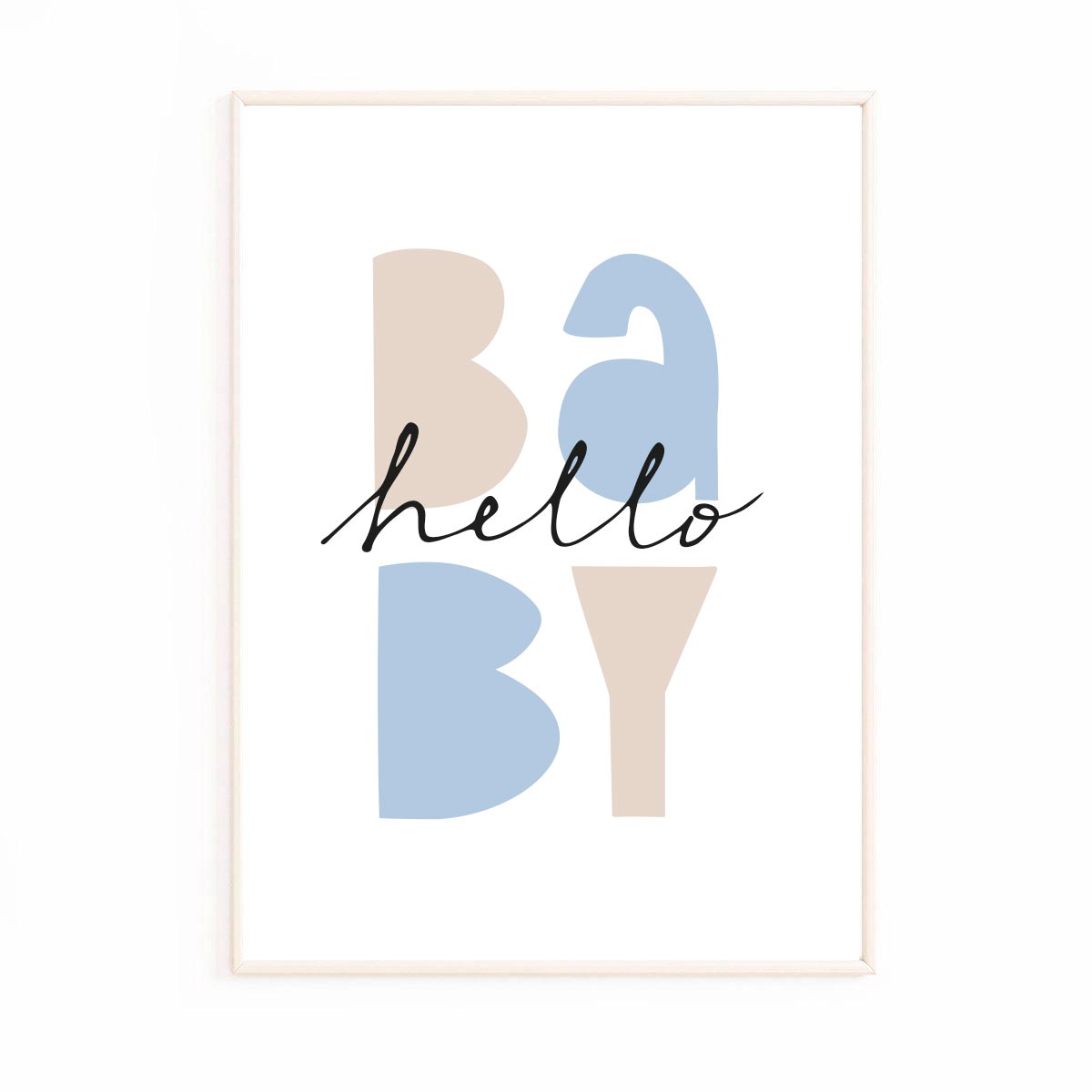 Baby Blue & Beige Poster for Babies - Trendy Decor for Kids
