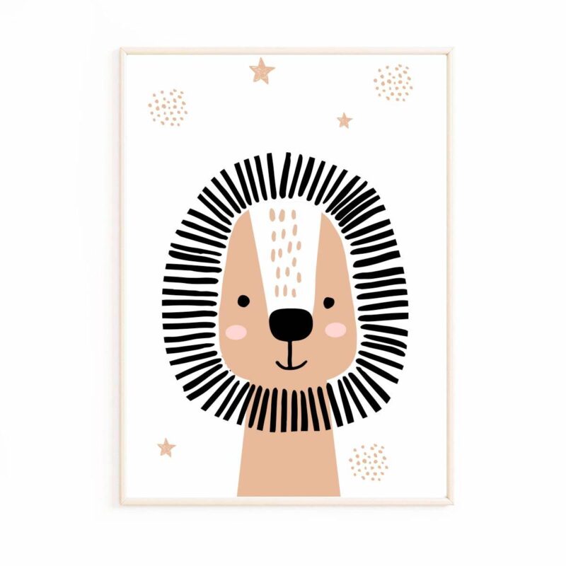 affiche-bébé-beige-lion