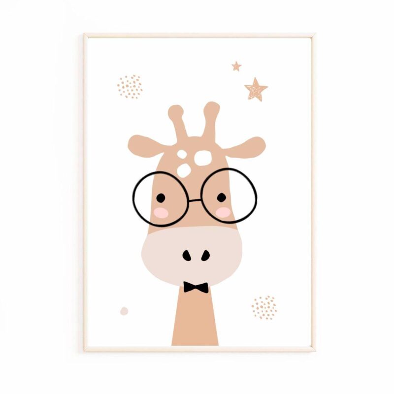 affiche-bébé-girafe-beige