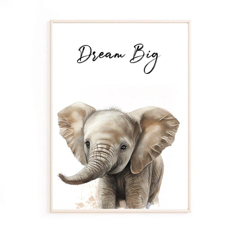 affiche-éléphant-bébé