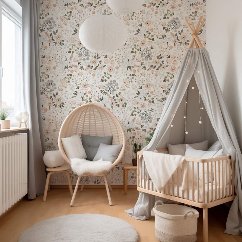 chambre-bebe-fleurs-roses-enchantees