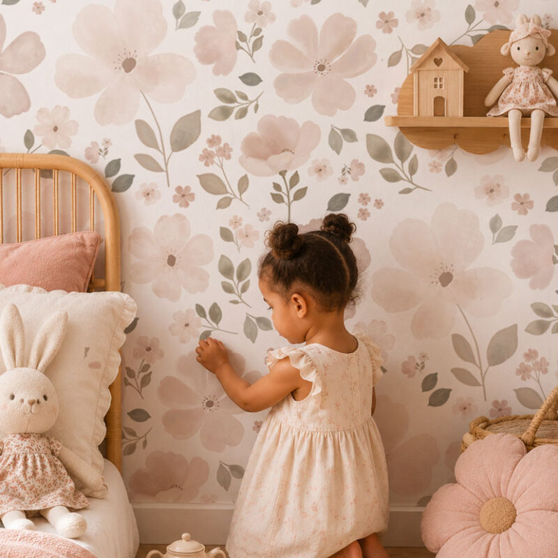 chambre-enfant-fleurs