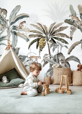 chambre-jungle-vert-d'eau