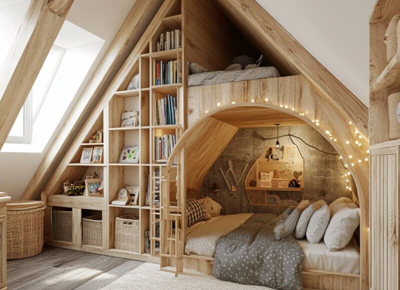 idée original chambre enfant mansardée