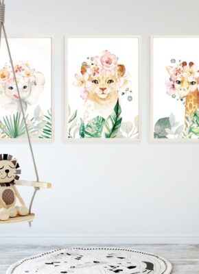 lot-affiche-jungle-bébé