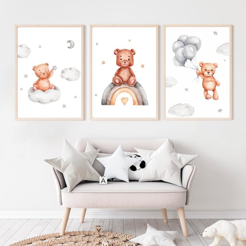 lot-affiche-ours-bébé