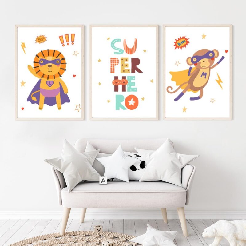 lot-affiche-super-hero-enfant