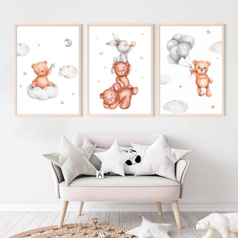 lot-de-3-affiches-ourson-pour-bébé