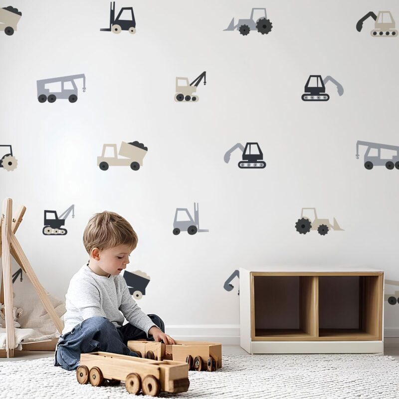 sticker chantier bleu enfant