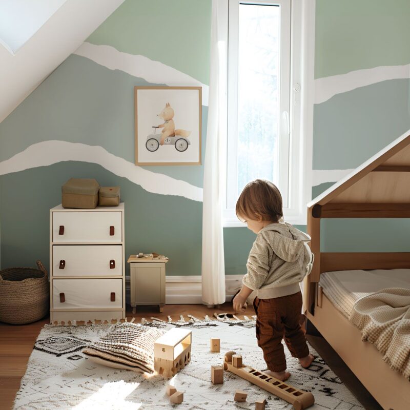 papier peint dégradé vert enfant