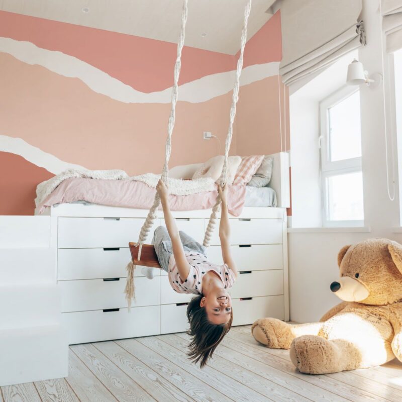 papier peint rose enfant