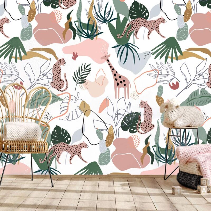 papier-peint-abstrait-chambre-fille