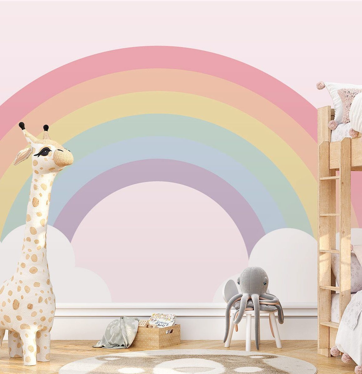 Papier Peint Arc en Ciel Chambre Fille - Babywall