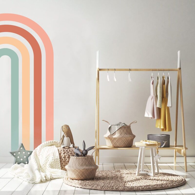 Papier peint demie-arche arc en ciel