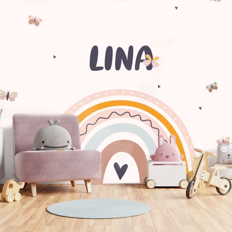 papier-peint-arc-en-ciel-personnalisé-enfant